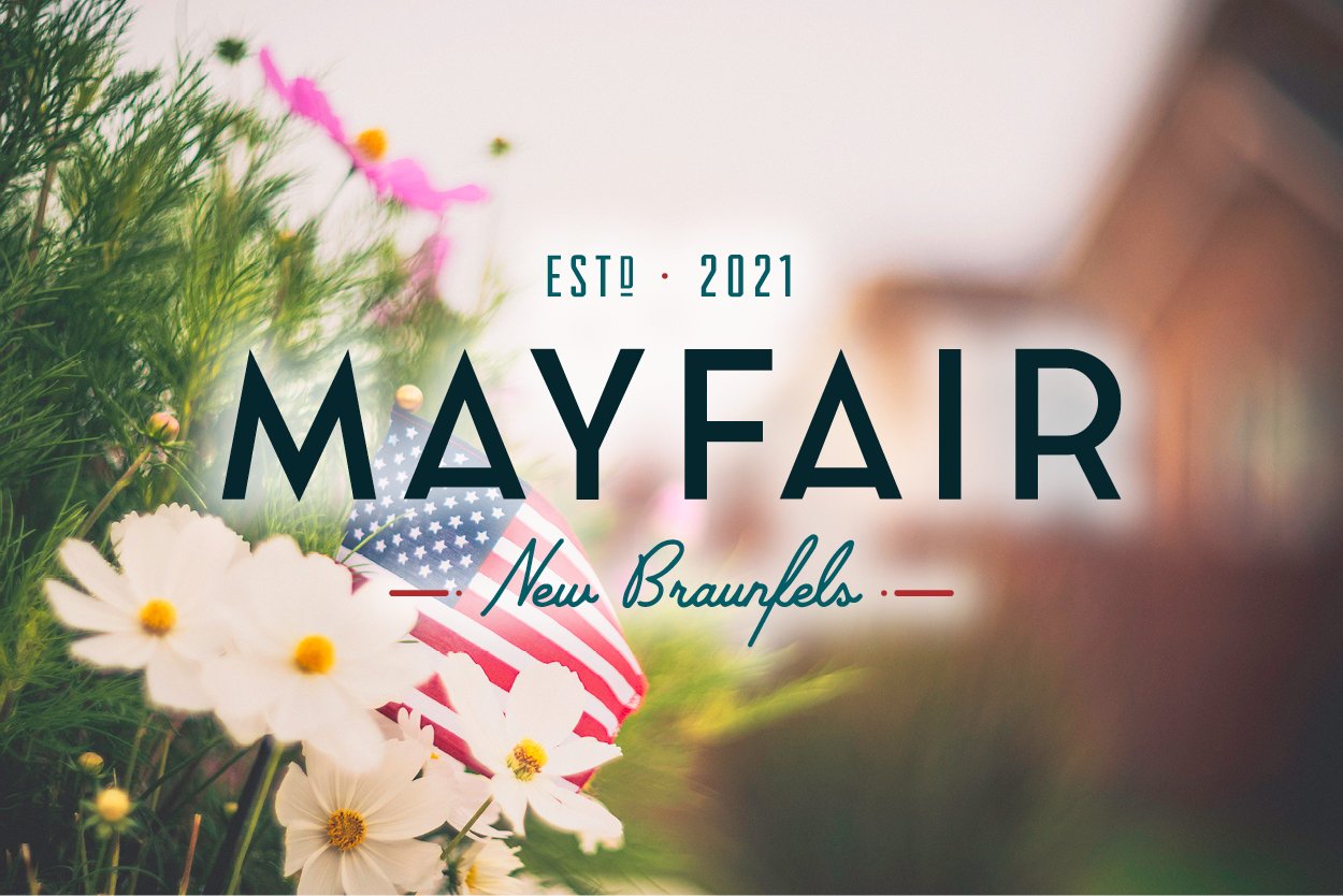 Mayfair's new logo showcases the beauty of parks, trails, and homes in New Braunfels.