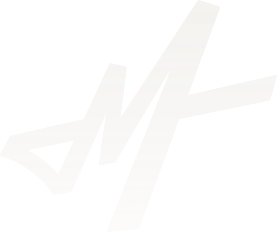 A white Mayfair logo with the letter M on it.