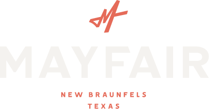 Mayfair new homes in Texas with a distinctive logo.
