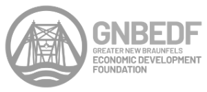 Logo with the words Great Brunswick Economic Development Foundation and New homes in New Braunfels Texas.