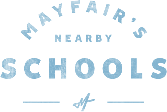 Mayfair's logo featuring nearby schools and parks trails.