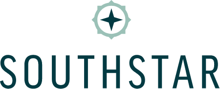 Logo for Southstar: Showcasing parks, trails, and new homes in New Braunfels, Texas.